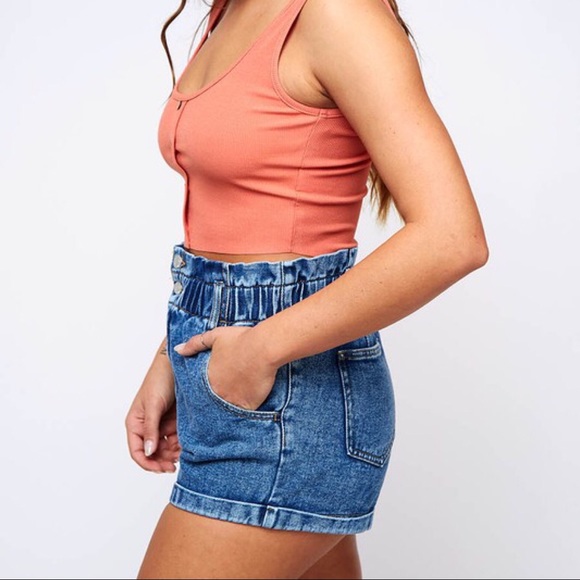 70% CLEARANCE 🎄Larissa High Rise Shorts-Dark Wash - Picture 5 of 7